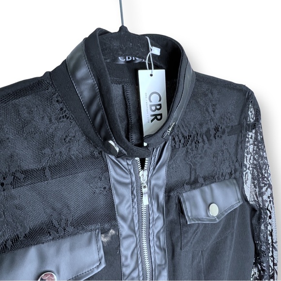 [ CBR ] Black Longsleeve Fit & Flare w/Faux Leather Skirt : M - Picture 8 of 14